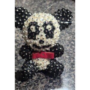 Vintage Lee Wards Perky Panda Sequin Ornament